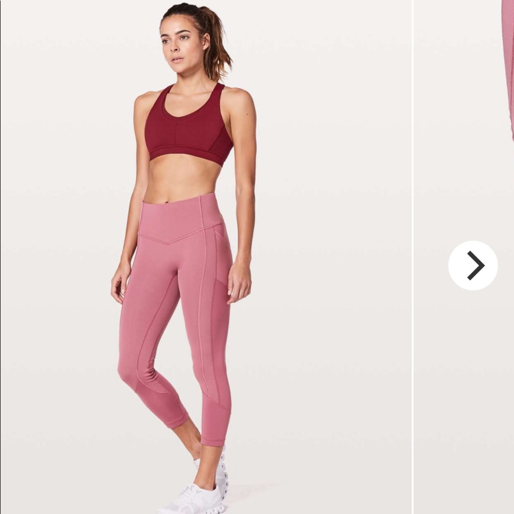 LULULEMON ALL THE RIGHT PLACES LEGGINGS MOSS ROSE